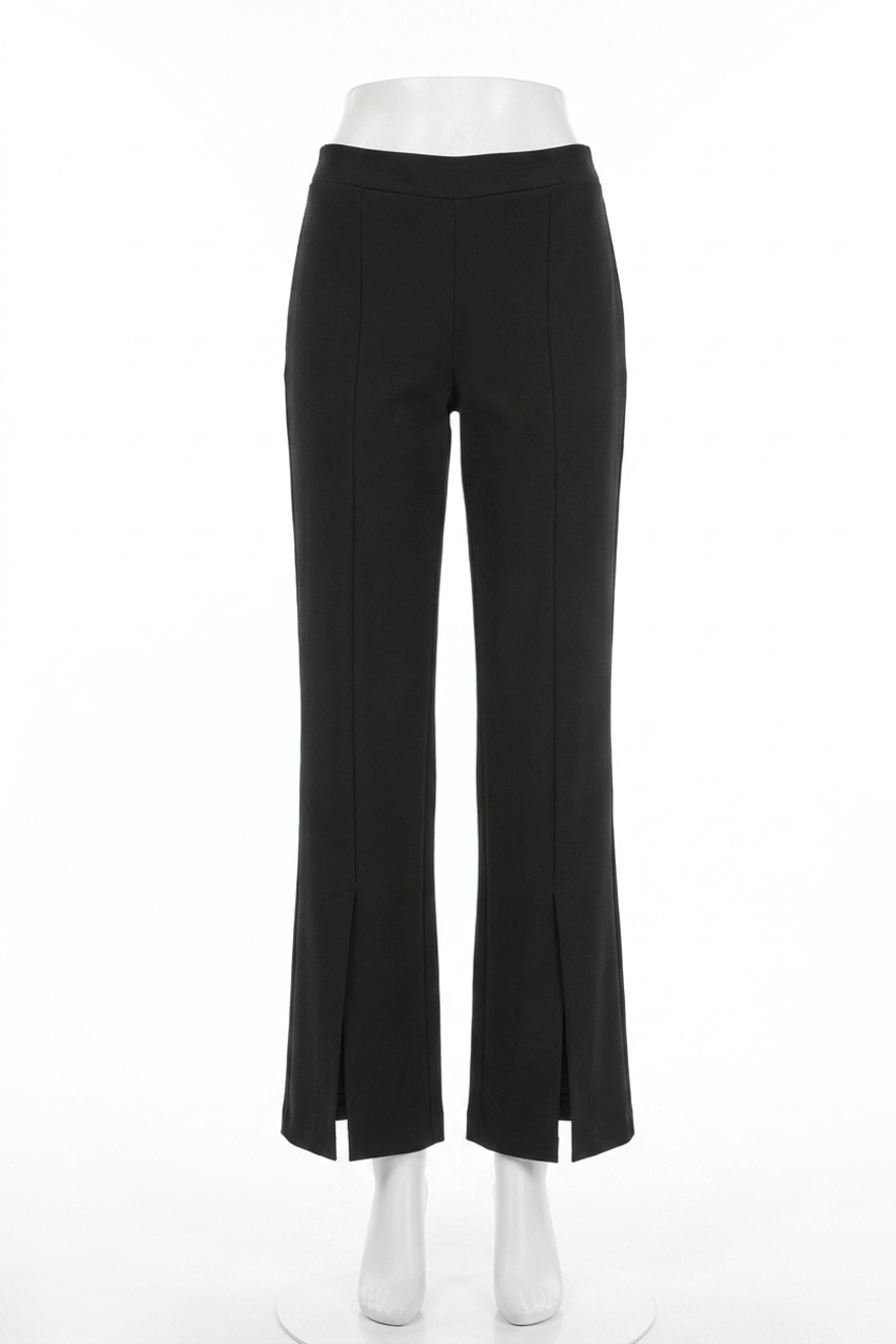 NEW JOSEPH RIBKOFF split front twill pull on straight pant in black